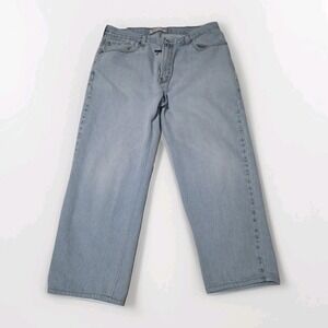 Levis 550 Jeans Relaxed Fit Straight Leg Light Blue Denim Mens 40x32 Y2K